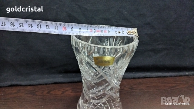 кристална ваза, снимка 3 - Антикварни и старинни предмети - 25134680