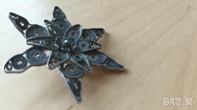Възрожденски, филигран,накит,19в,копче,бутон,бодка,брошка , снимка 2 - Антикварни и старинни предмети - 50586412