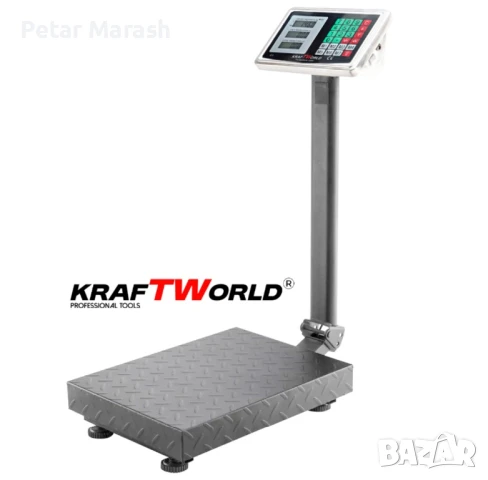 Електронен платформен кантар KraftWorld – до 150 кг, платформа 30×40 см, снимка 4 - Везни - 50633983