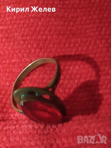 СТАРИНЕН МЕДЕН ПРЪСТЕН със СКЪПОЦЕНЕН КАМЪК ЮВЕЛИРНО РЪЧНО ФАСЕТИРАН ГОЛЯМ НАТУРАЛЕН ГРАНАТ 26726 , снимка 6 - Антикварни и старинни предмети - 36771188