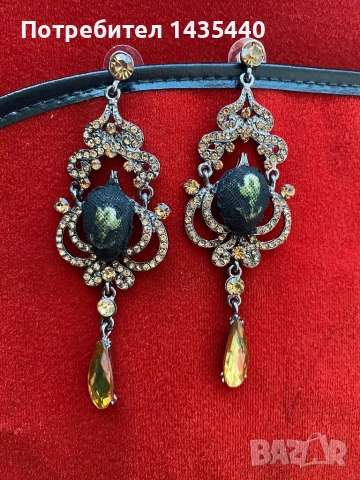 Обеци с ръчна бродерия на дизайнерката Анелия Милчева, снимка 6 - Обеци - 52365190