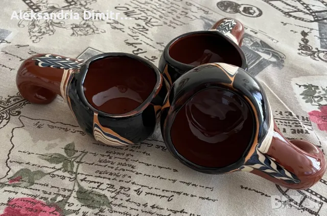 Старинни порцеланови чашки за ракия 3бр, снимка 3 - Сервизи - 48963390