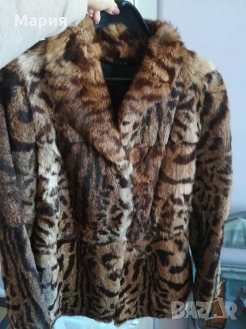Палто от естествен косъм, тигров принт  