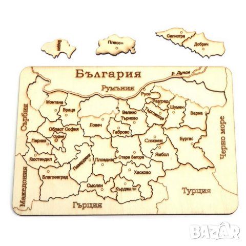 Дървен пъзел - Карта на България, снимка 2 - Образователни игри - 37774742