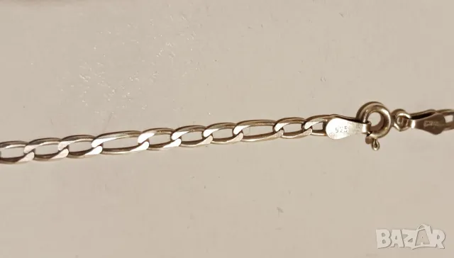 Елегантен сребърен синджир с плетка тип ''Фигаро/Картие'' (Figaro)