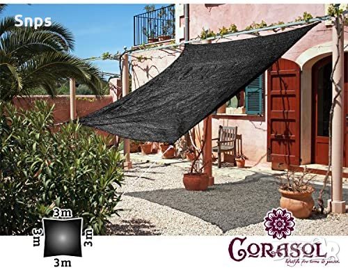 Сенник тента пропусклив на вода, черен 3х3 метра, снимка 6 - Други стоки за дома - 35276073