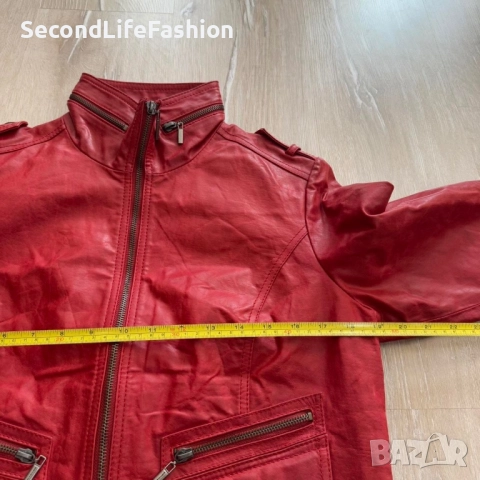 Дамско кожено яке Tom Tailor Vintage размер М, снимка 5 - Якета - 52598697