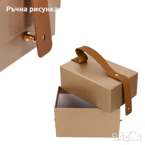 Подаръчна кутия с капак и кожена дръжка /2 в 1/, снимка 3 - Декорация за дома - 42251267