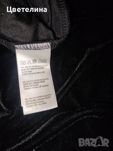 Дамска рокля в черно кадифе midi dress размер S BIK BOK цена 50 лв. + подарък сребърно колие, снимка 7 - Рокли - 42606371