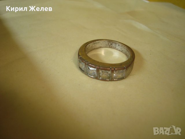 СТАР МЕДЕН РЕТРО ПРЪСТЕН с ФАСЕТИРАНИ КРИСТАЛИ 31441, снимка 5 - Пръстени - 38065440