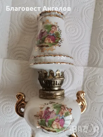 Порцеланова газена лампа с дефект, снимка 2 - Антикварни и старинни предмети - 49877202