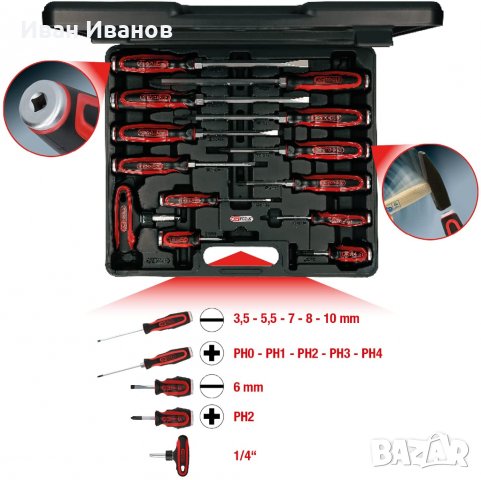 Комплект ударни отвертки ERGOTORQUE®max 151.1150 KSTools
