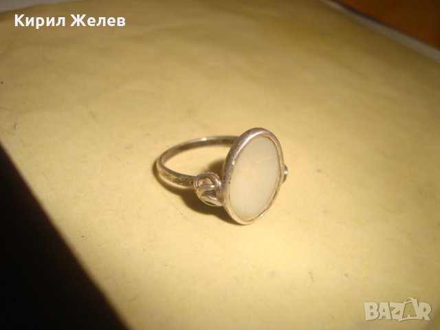 СТАР 19 ВЕК СРЕБЪРЕН СЕДЕФЕН ПРЪСТЕН РЪЧНА ИЗРАБОТКА УНИКАЛНО РЕТРО БИЖУ ВИСОКА ПРОБА СРЕБРО 17221, снимка 5 - Антикварни и старинни предмети - 33737021