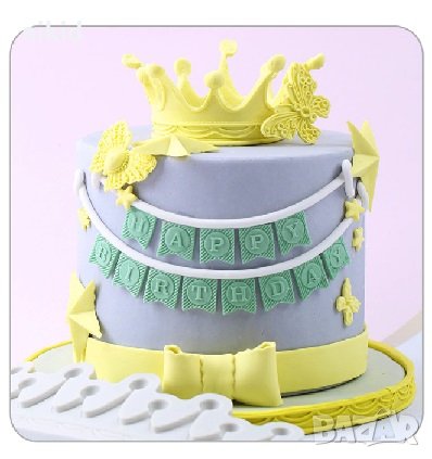 Голяма корона остри върхове с топчета силиконов молд форма декорация и украса торта фондан шоколад, снимка 2 - Форми - 30554961