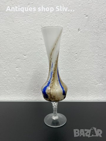 Стилна ваза от опалово стъкло тип Мурано. №4730, снимка 1 - Колекции - 42872599