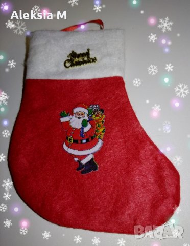 ПРОМО Коледно чорапче с Дядо Коледа с чифт детски коледни чорапи и картичка чорапки памук подарък, снимка 4 - Чорапи - 38846350