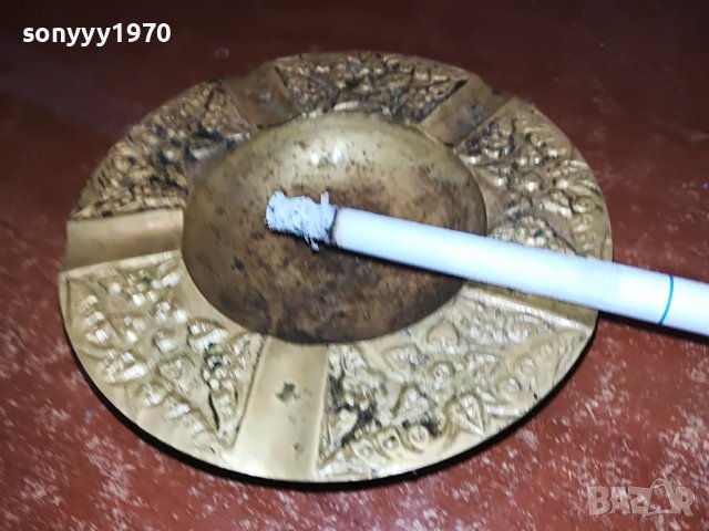 пепелник мед/месинг 11см- внос холандия 1003231637, снимка 11 - Антикварни и старинни предмети - 39952113