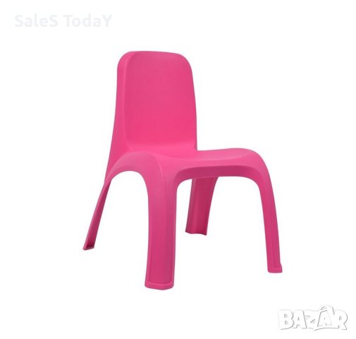 Детски пластмасов стол, без подлакътници, розов, 38x44x52см