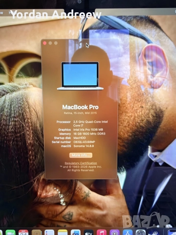 MacBook Pro 15 2015 I7/500SSD