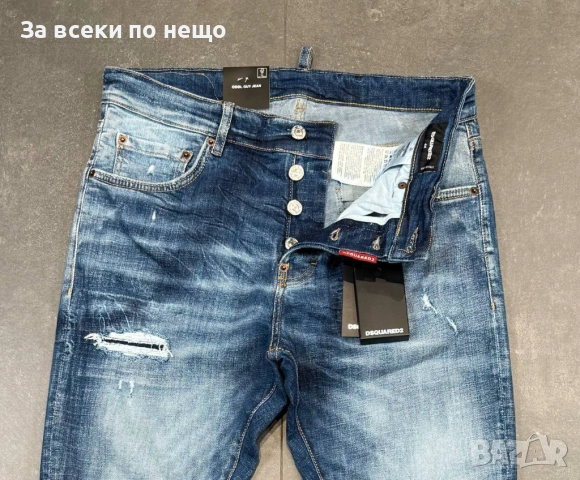 DSQUARED2 Мъжки Сини Дънки С Накъсан Ефект Код Mens P.268, снимка 3 - Дънки - 53922954