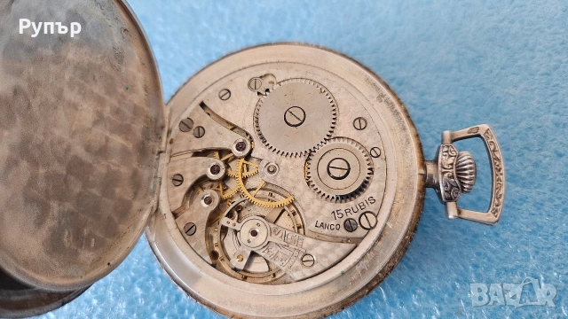 Сребърен джобен часовник, снимка 7 - Мъжки - 52800242