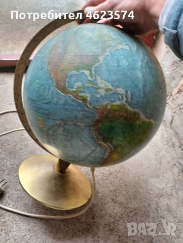Стара лампа глобус с бронзова стойка, снимка 4 - Антикварни и старинни предмети - 52669941