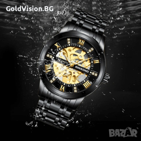 Автоматичен мъжки часовник – BINBOND, снимка 3 - Мъжки - 54248002