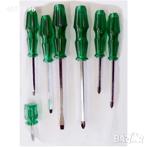 Комплект ударни отвертки 7бр, Зелени, снимка 2 - Аксесоари и консумативи - 52054962