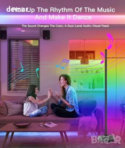 Смарт RGB LED подова лампа с WiFi и Bluetooth, 16 млн цвята, снимка 4 - Лампиони - 55871358