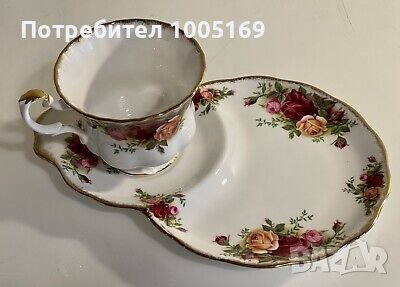 Royal Albert Old country roses сет за кафе с бисквити или кекс, снимка 3 - Сервизи - 39765081