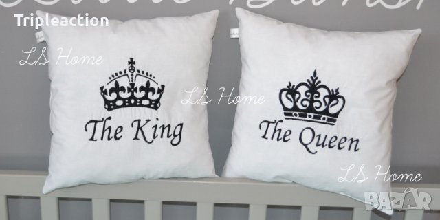 Забавни възглавнички за двойка, сватба, влюбени с БРОДЕРИЯ