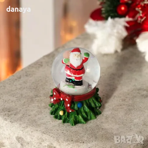 1215 Коледно преспапие елхичка с Дядо Коледа 7см, снимка 5 - Декорация за дома - 47652723