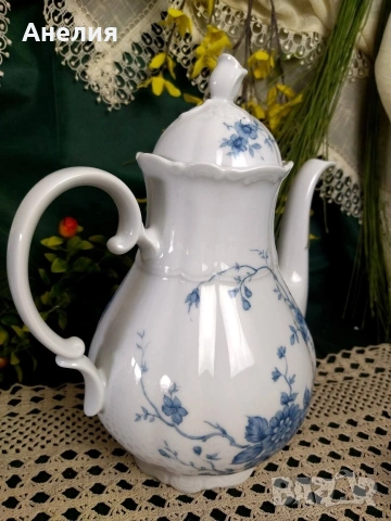 Mitterteich Bavaria сини нежни цветя , снимка 8 - Чаши - 54305702