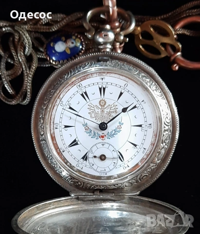 Старинен  Османски сребърен джобен часовник J.Dent. London