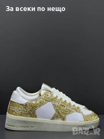 Golden Goose Дамски Бели Маратонки Със Златен Глитер👟Дамски Спортни Обувки GGDB Код E98, снимка 4 - Маратонки - 55795410