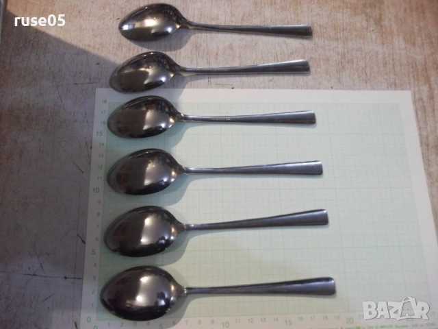 Лот от 6 бр. лъжици с релефни дръжки, снимка 4 - Прибори за хранене, готвене и сервиране - 53134244