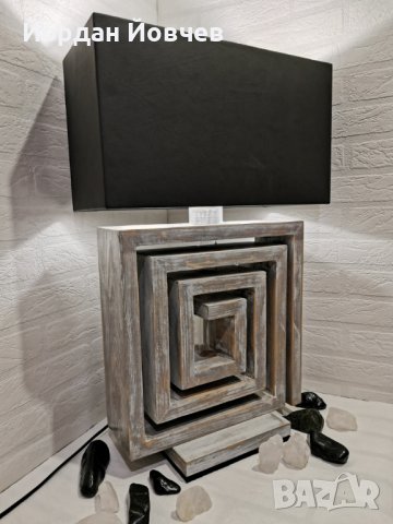 Лампа от дърво,ръчна изработка, снимка 2 - Настолни лампи - 39823265