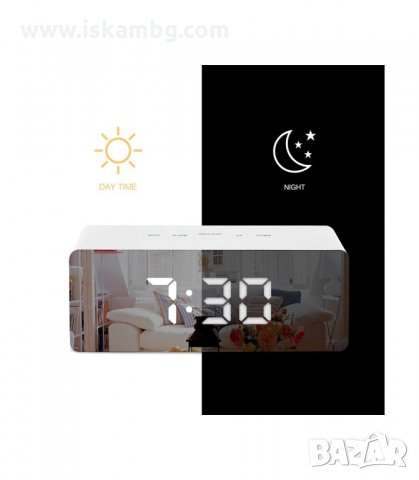 НАСТОЛЕН ЧАСОВНИК С ОГЛЕДАЛЕН ДИСПЛЕЙ - код 2214, снимка 5 - Друга електроника - 33946474