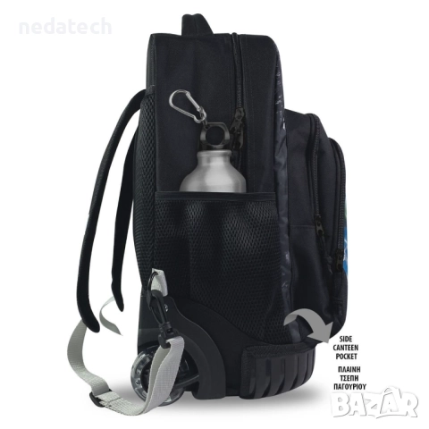 Ученическа раница динозавър, Черен, 33x27x47см., снимка 2 - Раници - 51605476