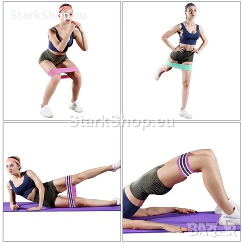  Текстилни тренировъчни ластици за фитнес, йога и пилатес, снимка 6 - Фитнес уреди - 42754625