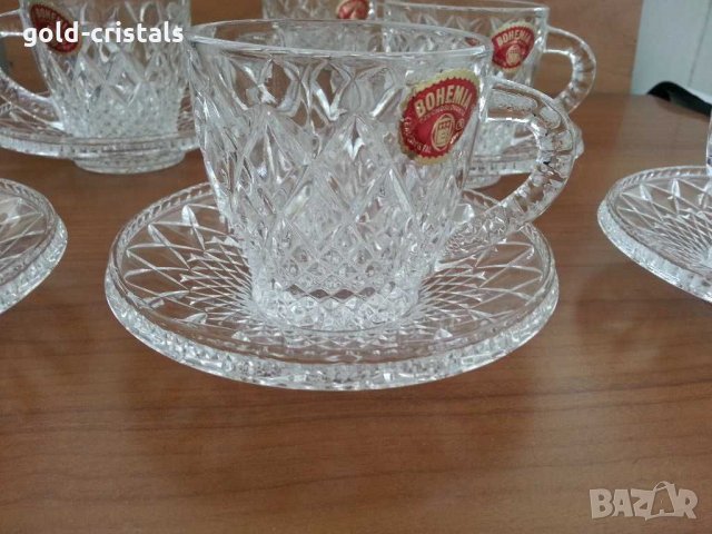 Кристални чаши за кафе чай Бохемия чехословакия, снимка 7 - Антикварни и старинни предмети - 29996681