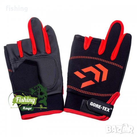 Неопренови ръкавици Daiwa сиви/сини/червен, снимка 3 - Екипировка - 30936841