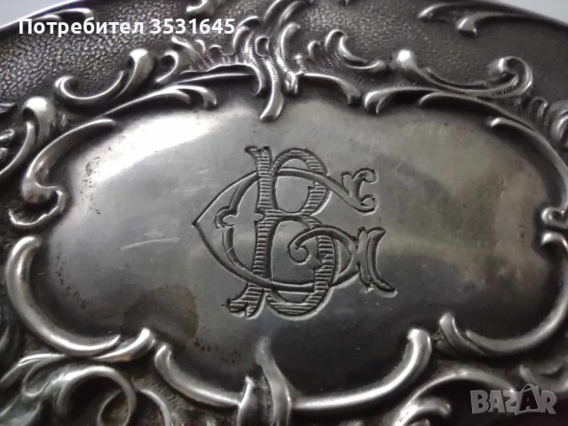 Сребърна кутийка за енфие или хапчета 27гр., снимка 5 - Колиета, медальони, синджири - 42514297