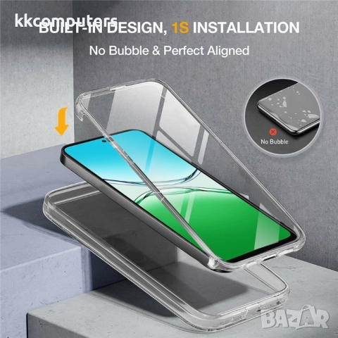 Oppo A5 5G калъф – TPU рамка и прозрачен акрилен гръб + PET протектор, снимка 2 - Резервни части за телефони - 51607557