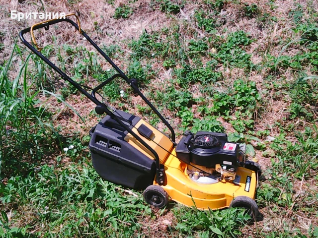 Бензинова косачка за трева с кошница.