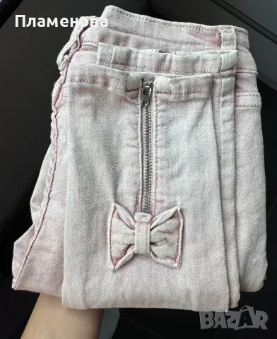 Дамски дънки пепел от рози с панделка - M, снимка 9 - Дънки - 49488632