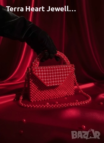 Дамска чанта от перли и кристали, снимка 2 - Чанти - 52502120