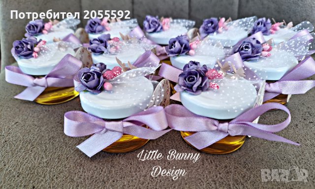 Декорирано бурканче с мед - подарък за кръщене, сватба,рожден ден или погача, снимка 2 - Подаръци за кръщене - 42707507