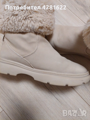 Кожени боти на Zara 35 номер, снимка 2 - Дамски боти - 52477801