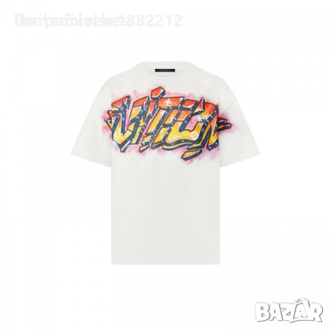 LOUIS VUITTON LV White Graffiti Logo Мъжка Тениска size M, снимка 3 - Тениски - 44151787